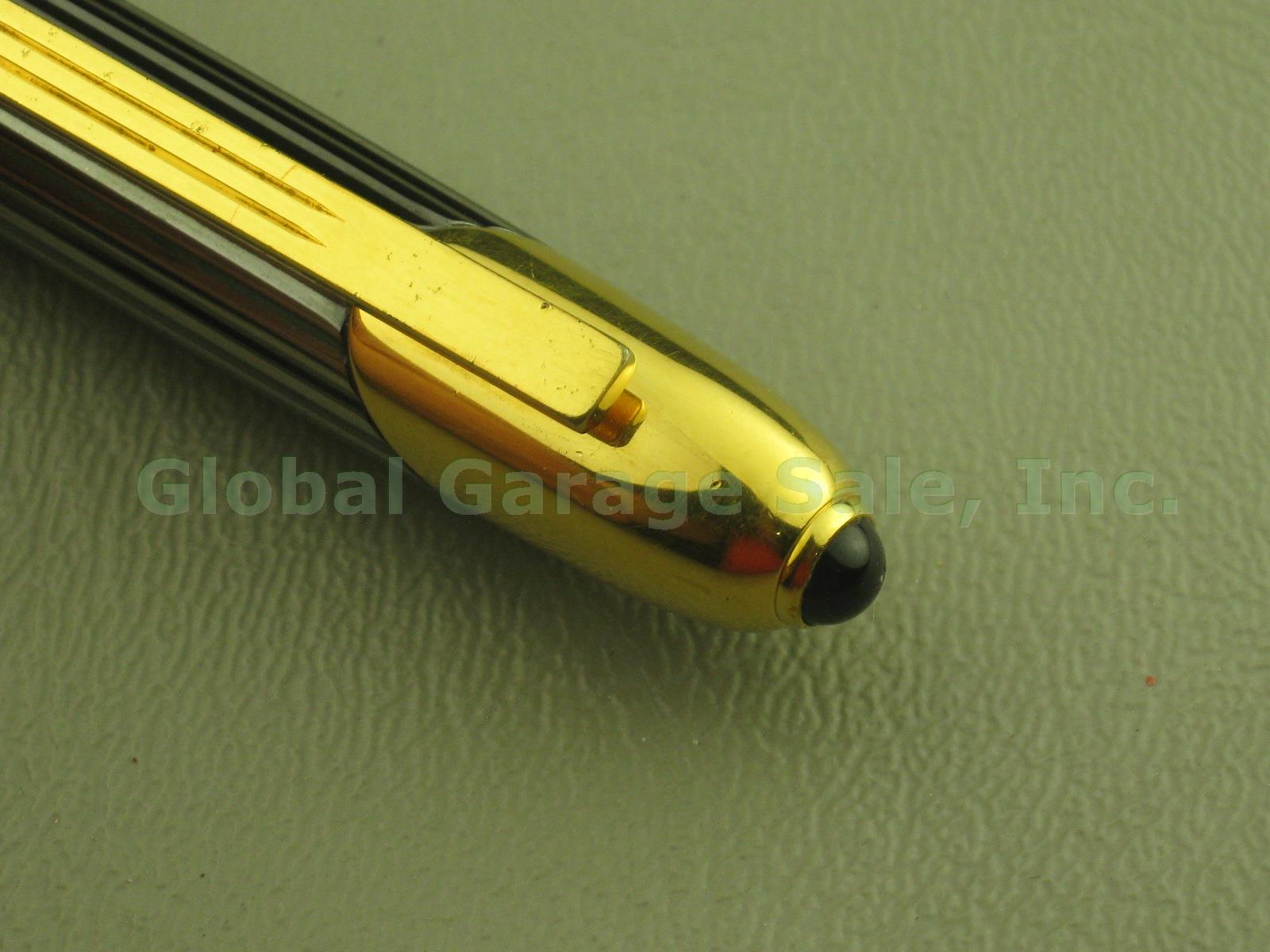 Vtg 1992 Must De Cartier Louis Ballpoint Pen W/ Pouch Box 5 Vendome Ink Refills 4