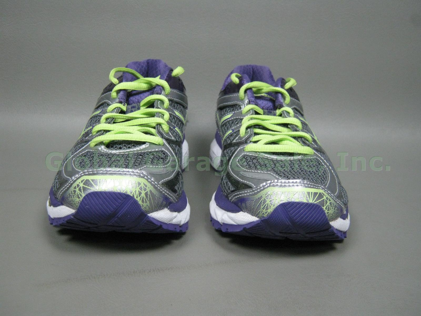 NEW Asics Womens Gel Kayano 21 Running Shoes US 6 EUR 37 Charcoal Green Purple 3