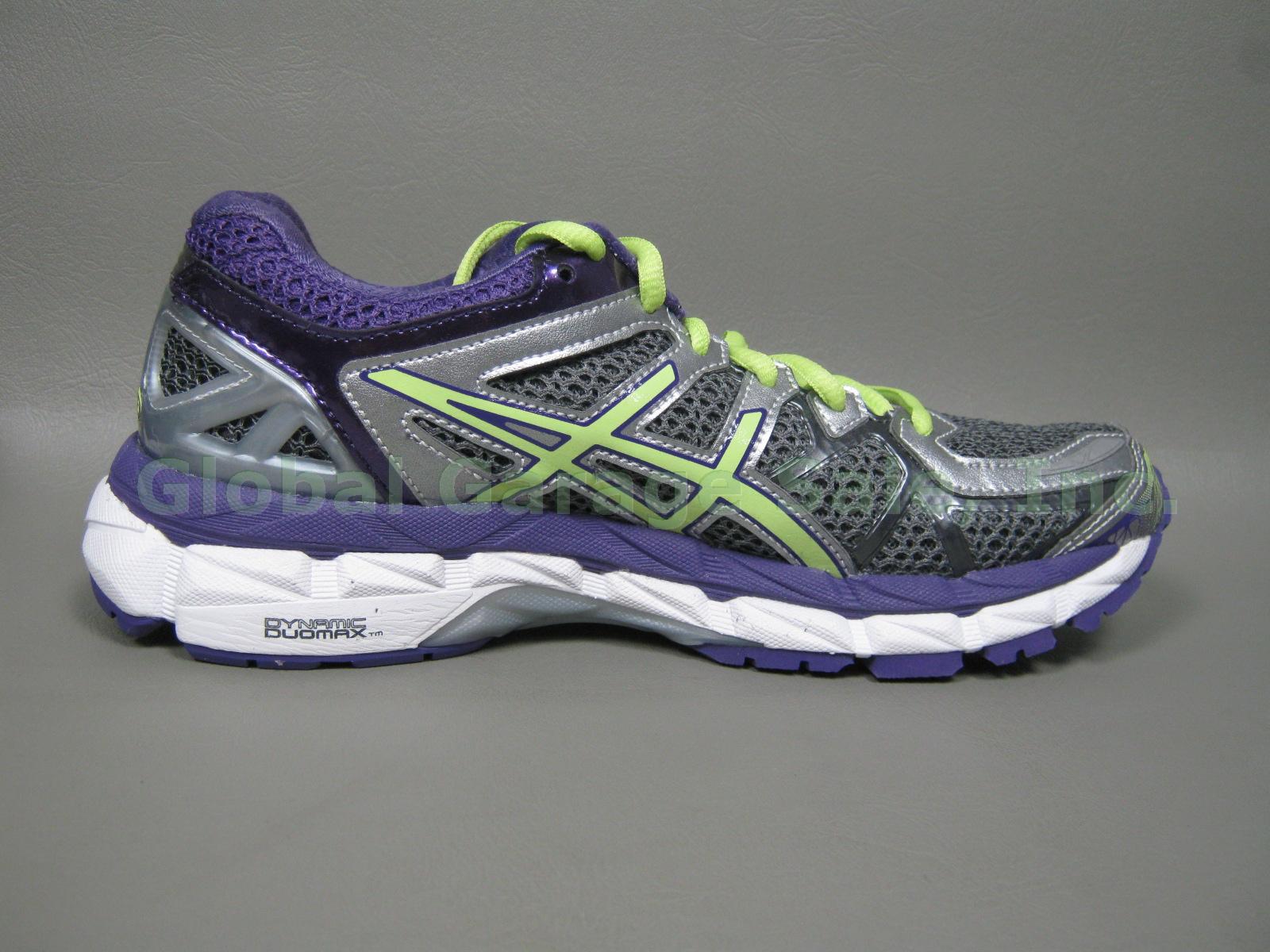 NEW Asics Womens Gel Kayano 21 Running Shoes US 6 EUR 37 Charcoal Green Purple 4