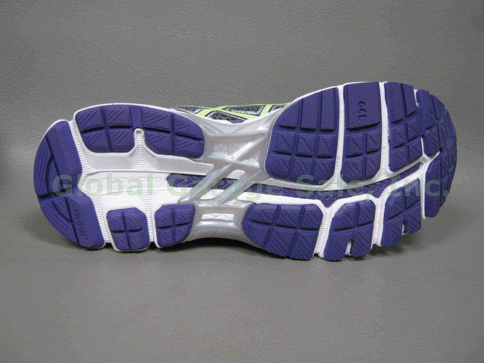 NEW Asics Womens Gel Kayano 21 Running Shoes US 6 EUR 37 Charcoal Green Purple 5