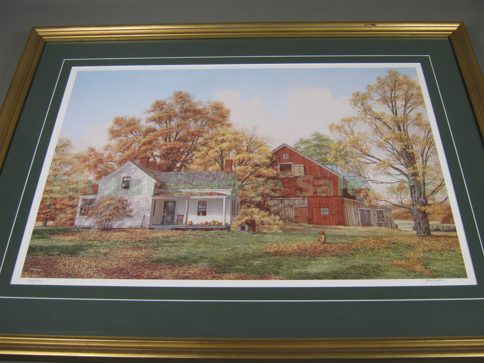 Vtg Original Vermont Artist Signed Fred Swan Signed Matted Framed Print 404/500 1