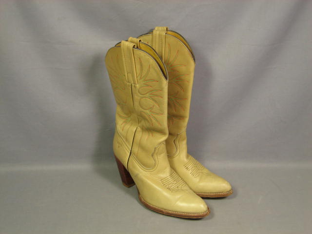 Vintage Ladies Frye Tan Western Cowboy Boots Size 9.5