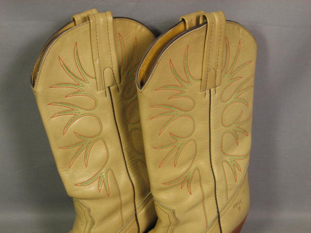 Vintage Ladies Frye Tan Western Cowboy Boots Size 9.5 2