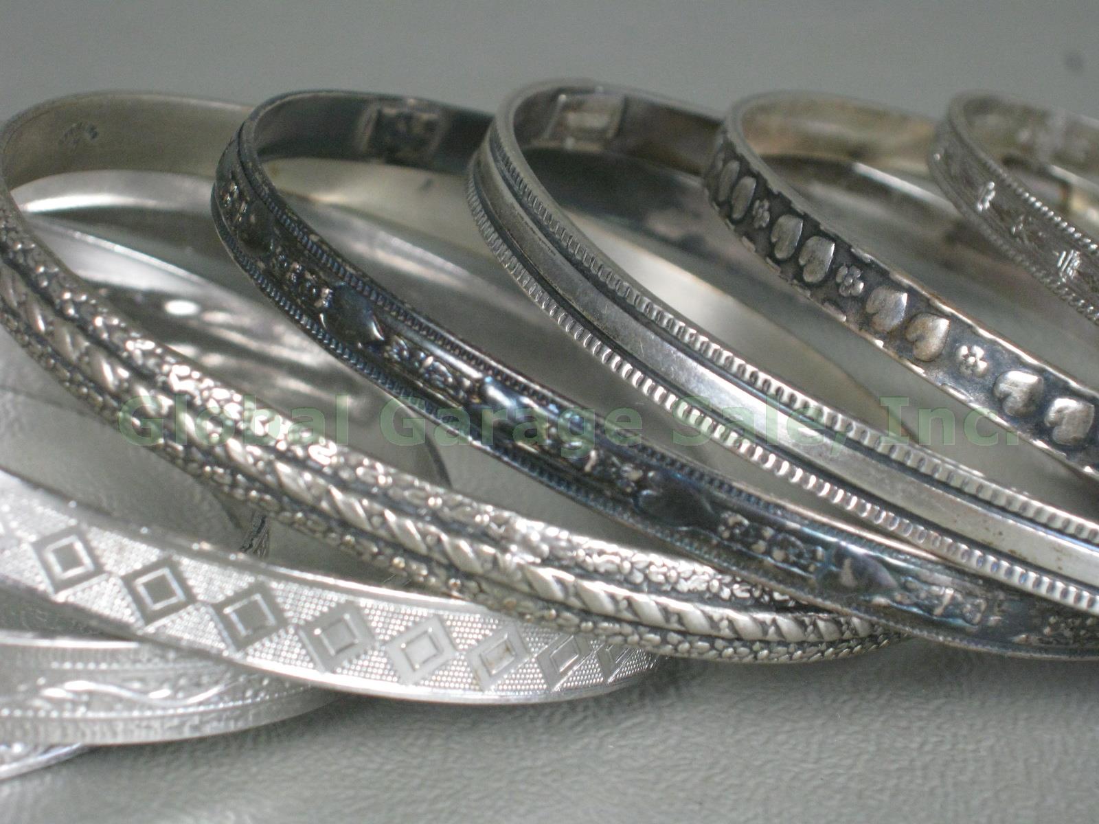 11 Vintage Sterling Silver Bracelets Lot 4.7 Ounces Bangle Cuff Turquoise NR! 7