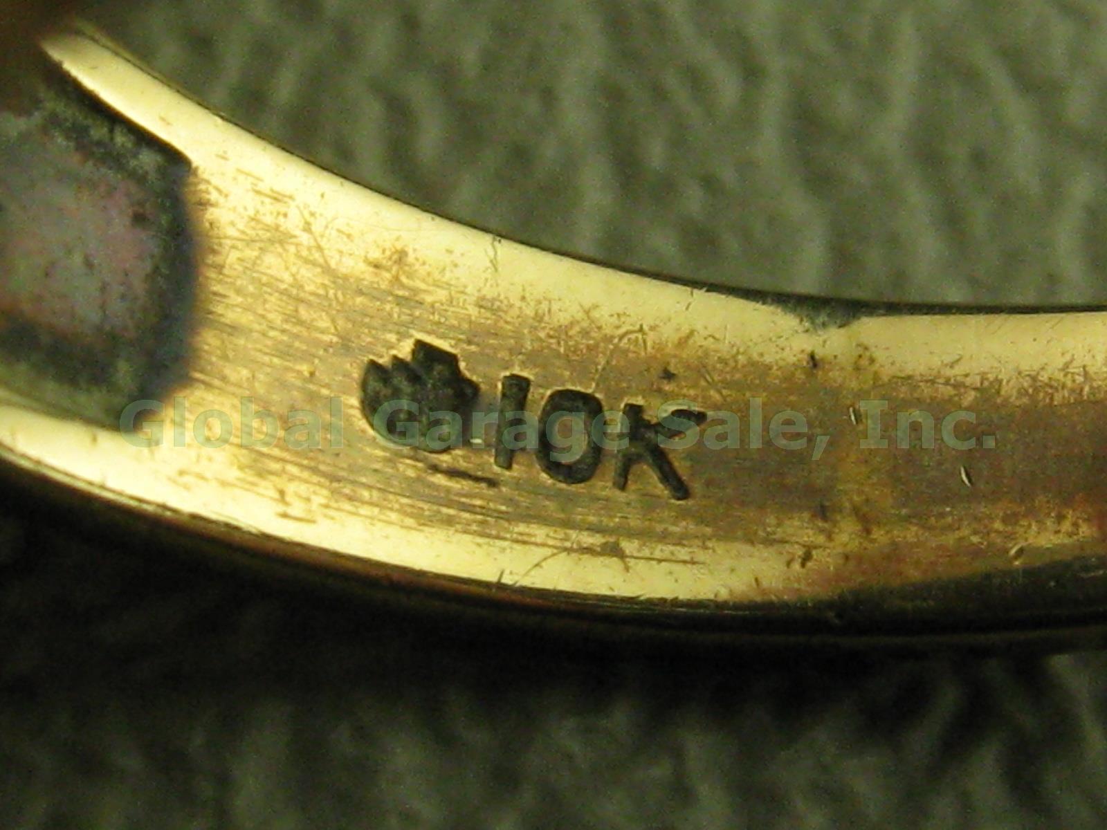 Mens Vtg 1940s 10K Yellow Gold Hematite Roman Soldier Intaglio Cameo Ring 10.4g 3
