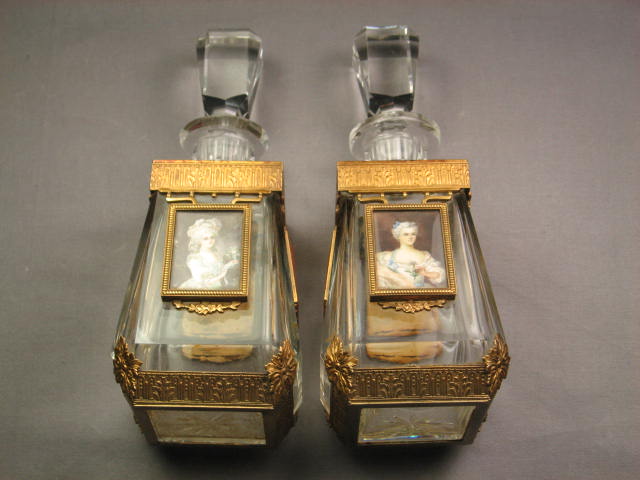 Antique French Guilloche Enamel Vanity Set Perfume + NR 25