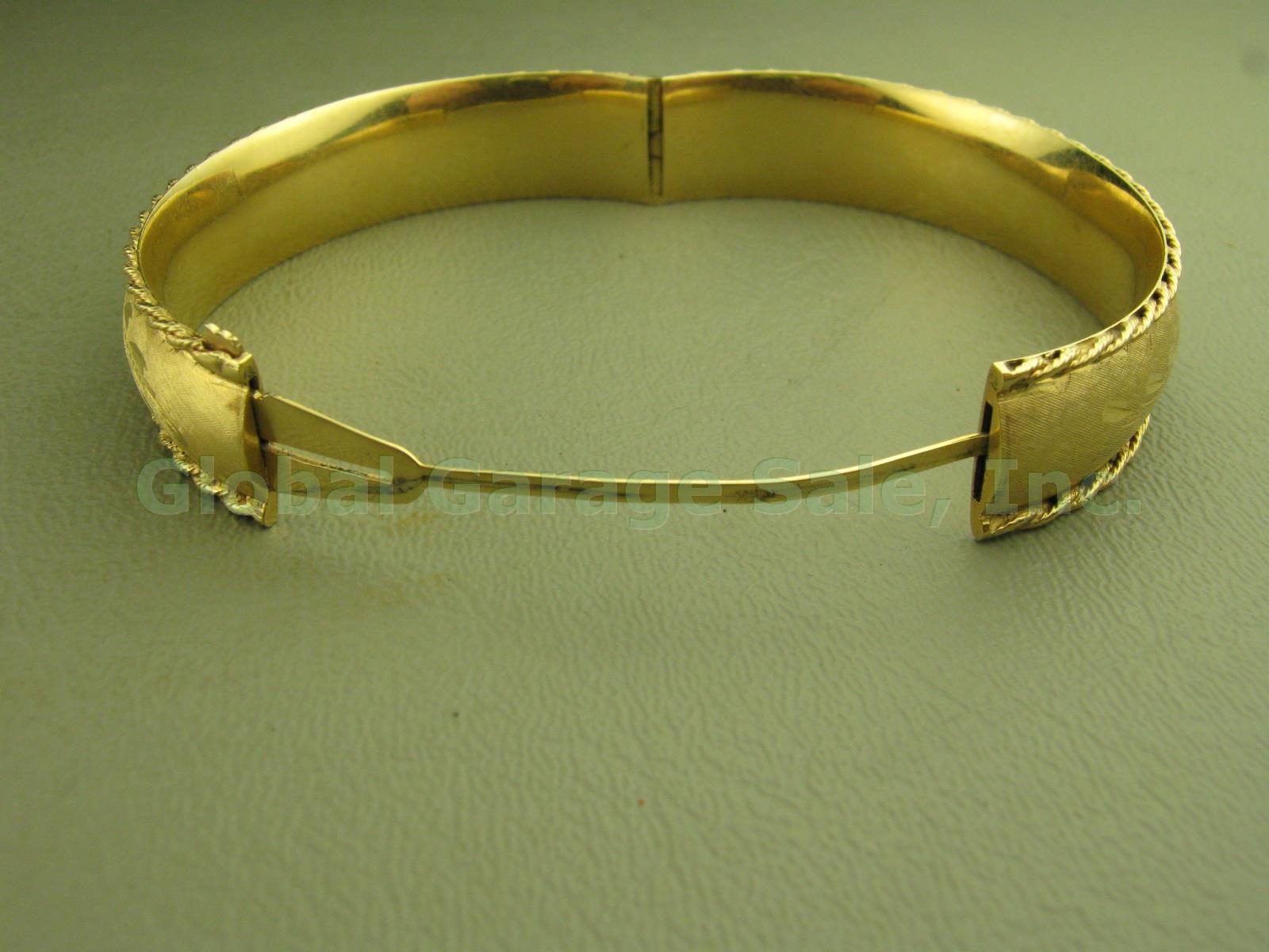 Womens Ladies Vtg Etched 14K Yellow Gold Braided Rope Bracelet 2.5" x .5" 21.1g 3