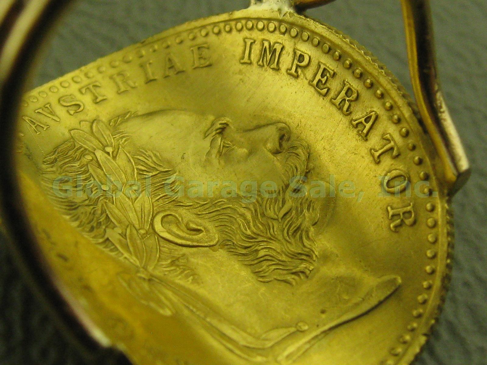1915 Austria Avstriae Imperator IOS IDG Franc Ducat Gold Coin Ring 4.3g Sz 4.75 3