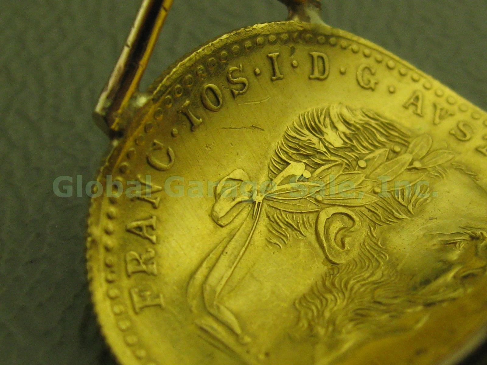 1915 Austria Avstriae Imperator IOS IDG Franc Ducat Gold Coin Ring 4.3g Sz 4.75 4