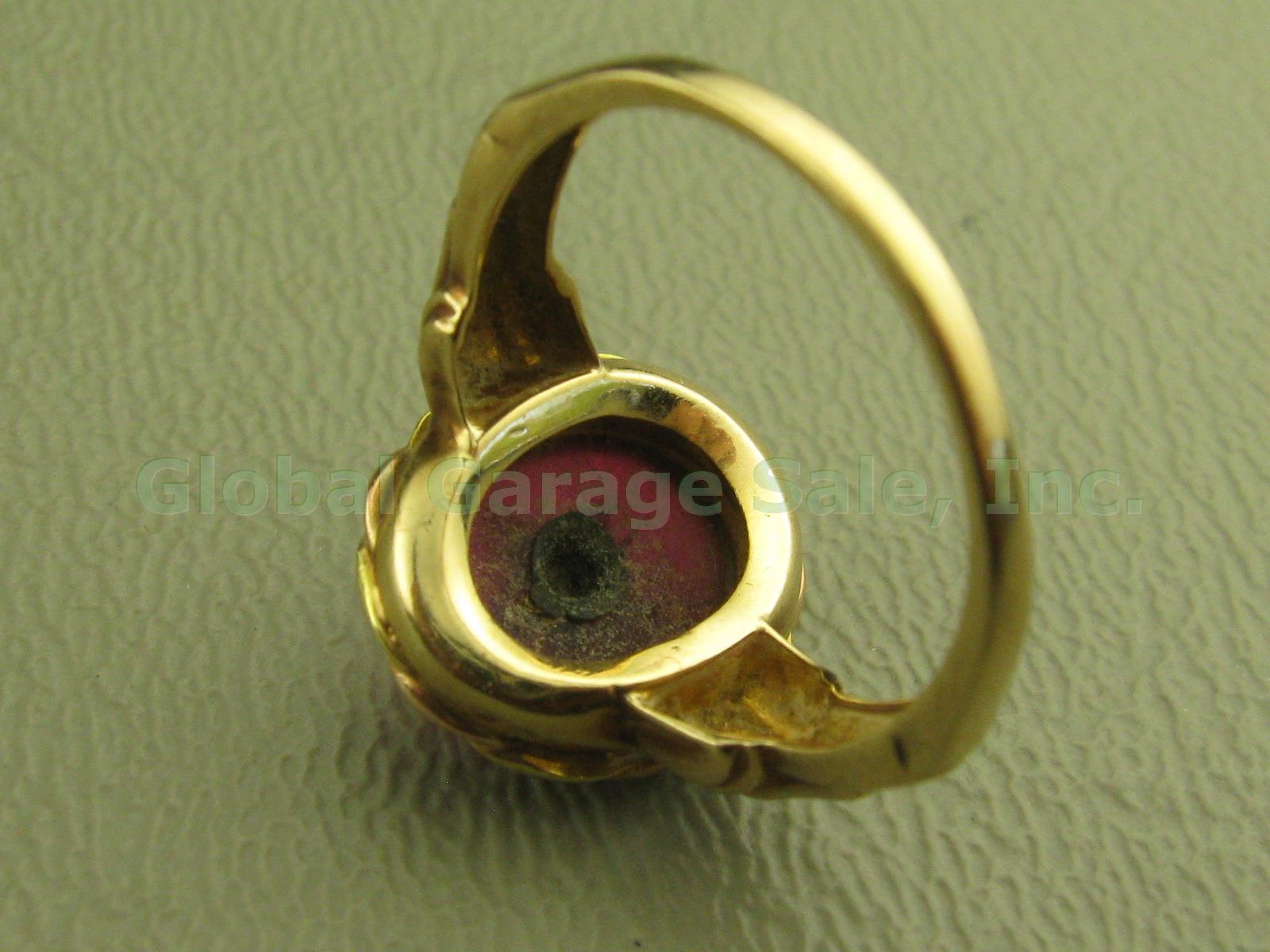 Vtg 10k Gold Mason Order Of The Eastern Star Ostby Barton Osbee Ring 5.25 2.6g 3