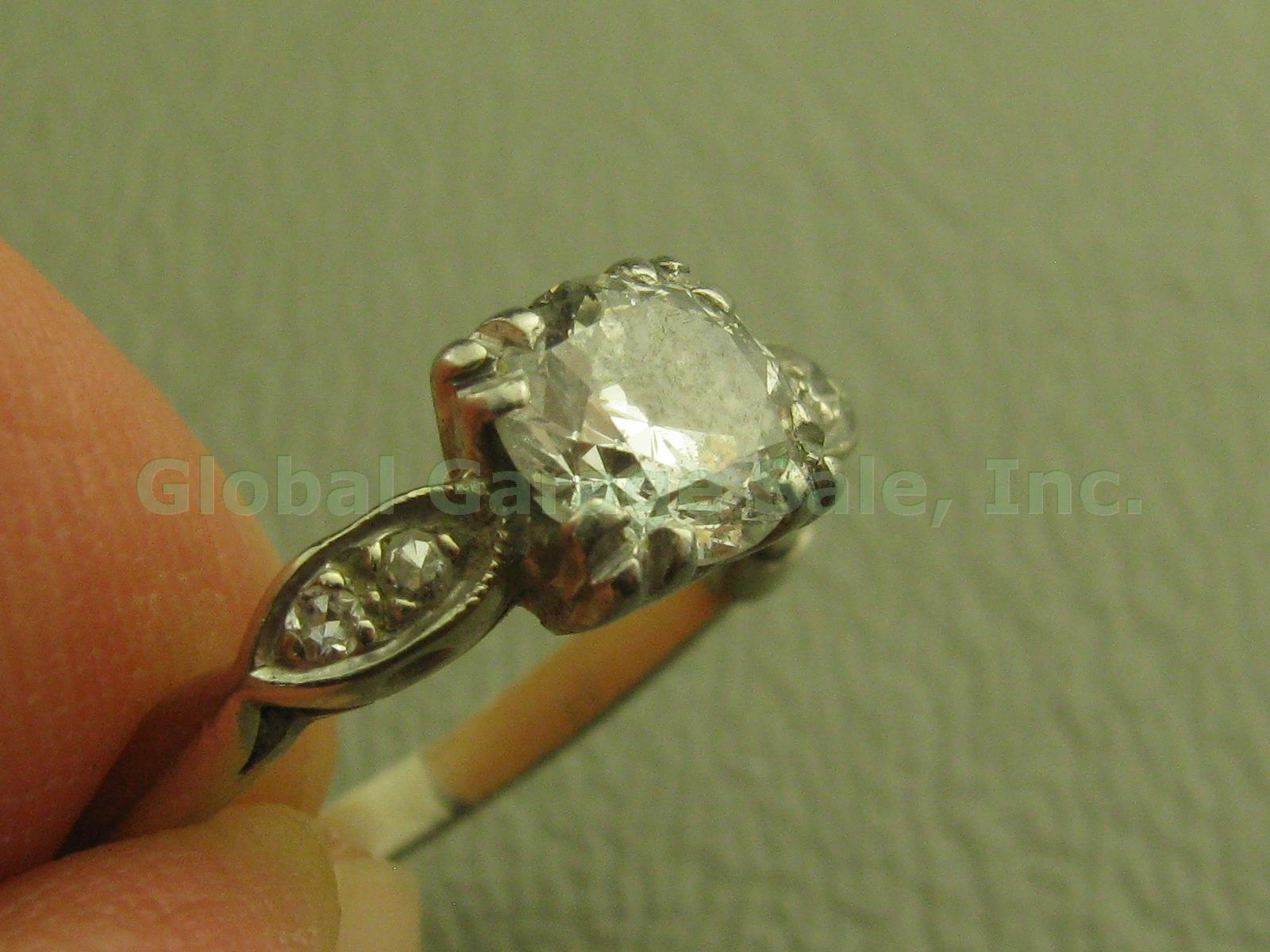 Vtg Byard F Brogan 5-Stone Diamond Engagement Ring Palladium 4.25-4.75 2.3g NR!