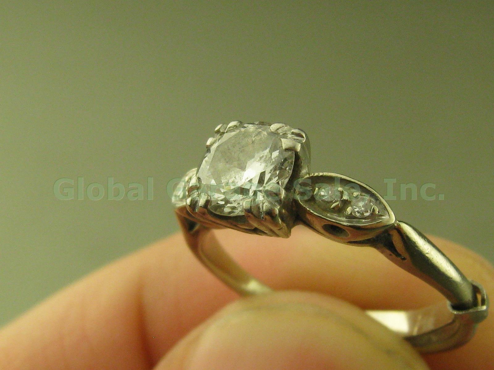 Vtg Byard F Brogan 5-Stone Diamond Engagement Ring Palladium 4.25-4.75 2.3g NR! 1