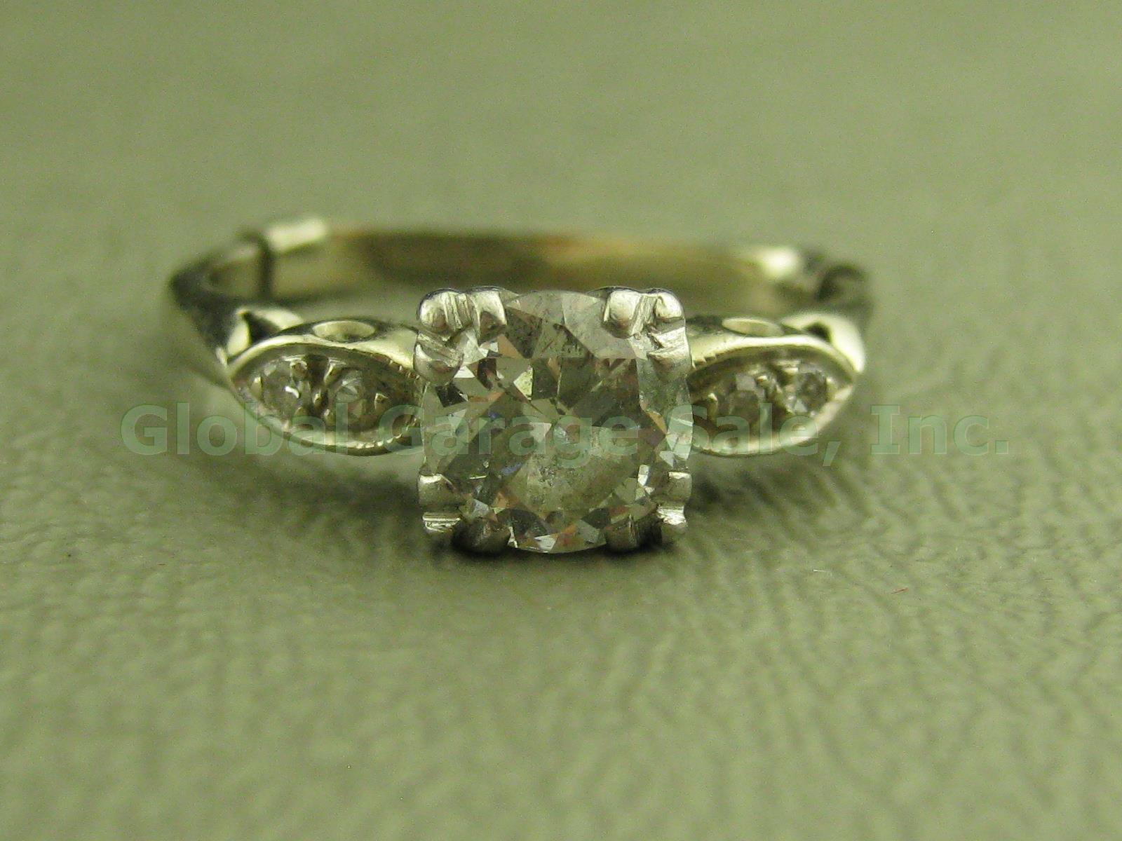 Vtg Byard F Brogan 5-Stone Diamond Engagement Ring Palladium 4.25-4.75 2.3g NR! 2