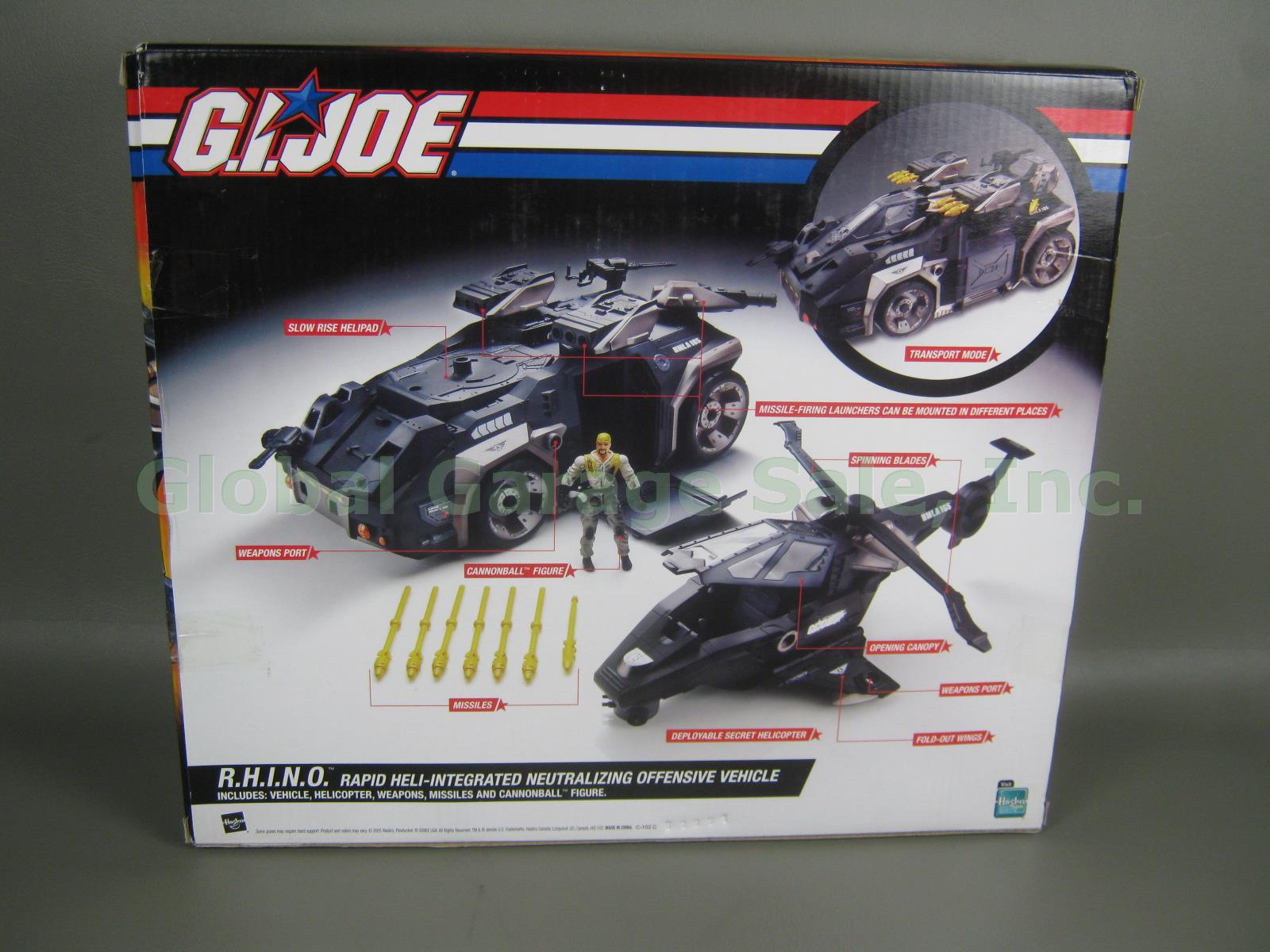 GI Joe NIB Sealed RHINO w/ Cannonball Figure Helicopter Weapons Missiles NO RES! 2