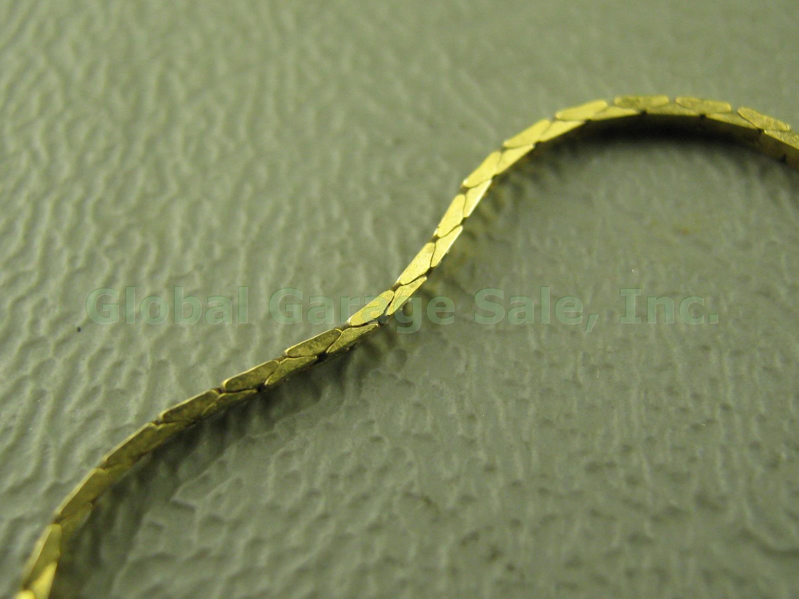 2 Vintage 14k Yellow Gold Chain Necklaces Lot Diamond 5.1 Grams No Reserve Price 1