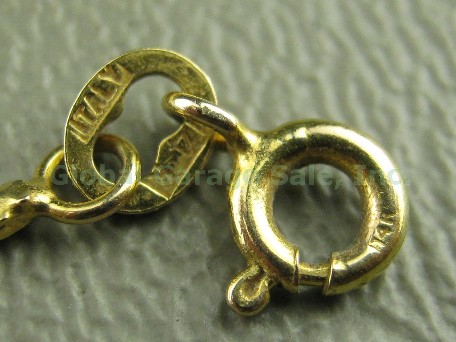 2 Vintage 14k Yellow Gold Chain Necklaces Lot Diamond 5.1 Grams No Reserve Price 3