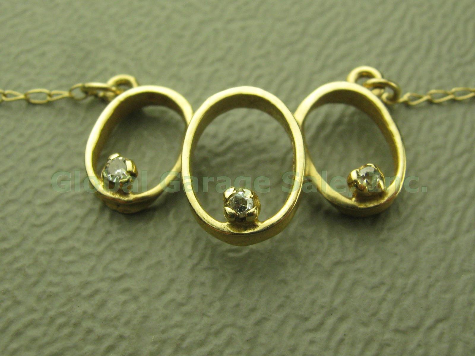 2 Vintage 14k Yellow Gold Chain Necklaces Lot Diamond 5.1 Grams No Reserve Price 4