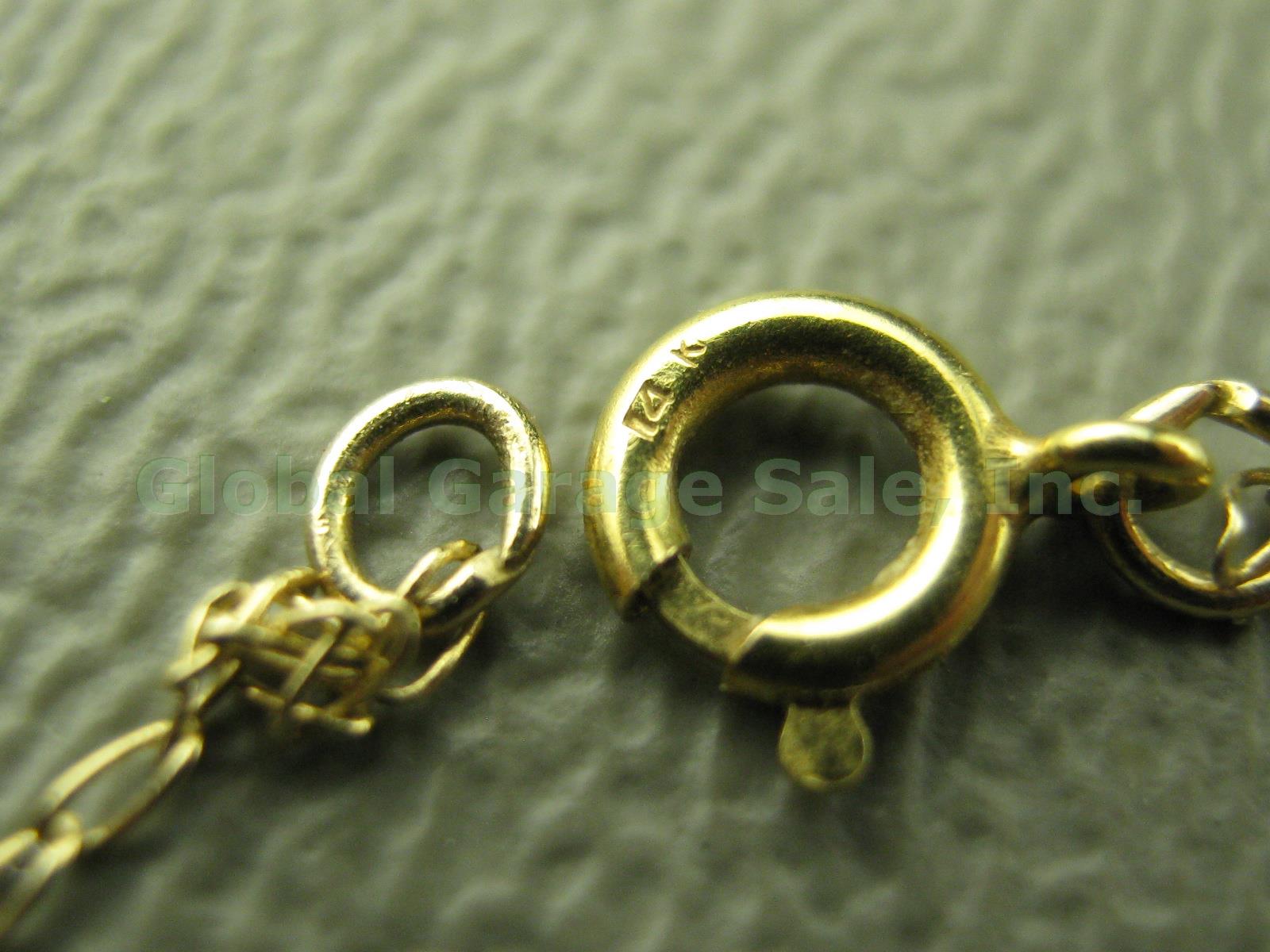 2 Vintage 14k Yellow Gold Chain Necklaces Lot Diamond 5.1 Grams No Reserve Price 5