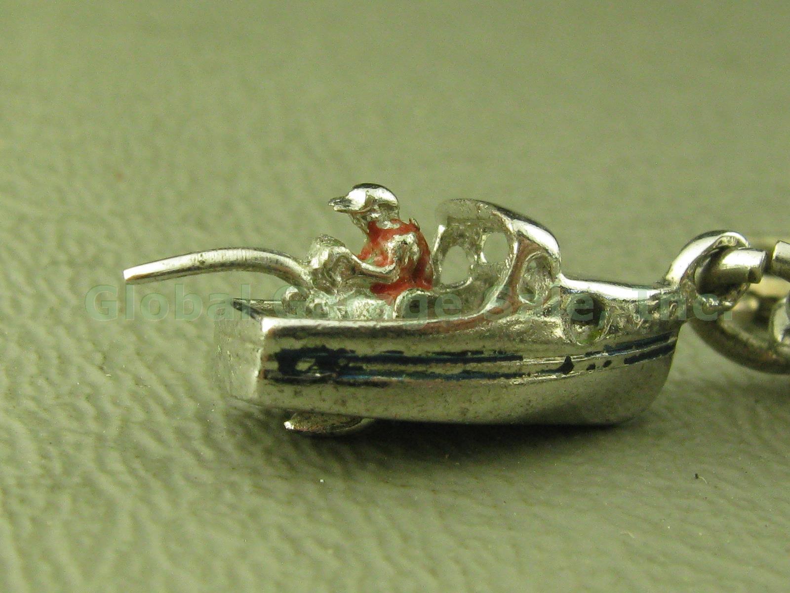 Sterling Silver Bracelet 19 Charms Cocktail Shaker W/ Devil Gold Teapot? 51.8Gr 1