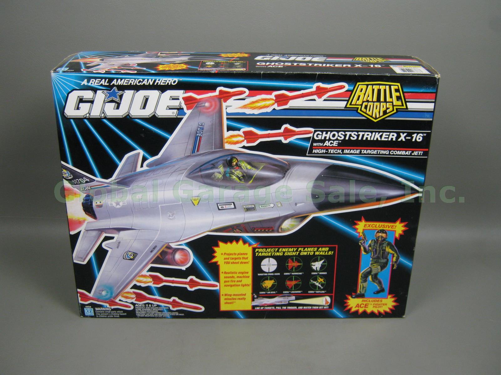 NIB 1992 GI Joe Battle Corps Ghoststriker X-16 Jet W/ Ace Fighter Pilot Figure