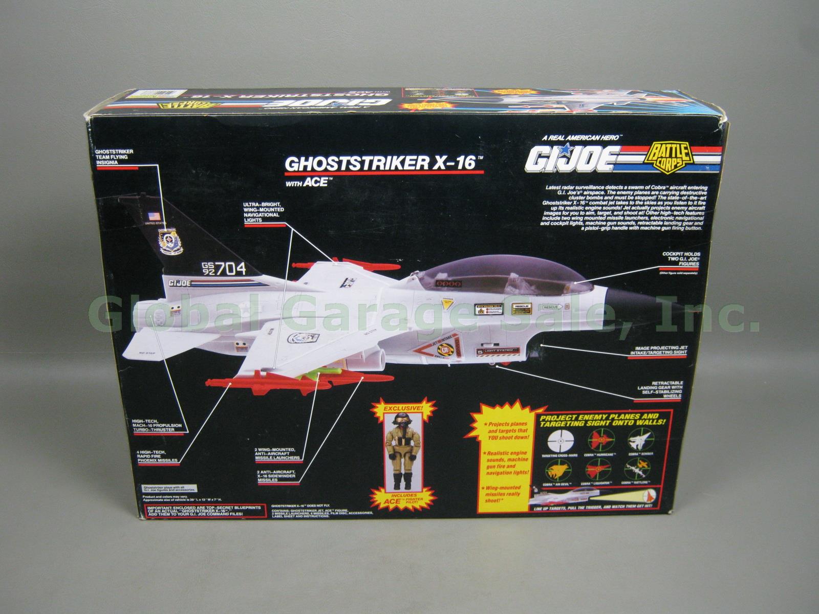 NIB 1992 GI Joe Battle Corps Ghoststriker X-16 Jet W/ Ace Fighter Pilot Figure 5