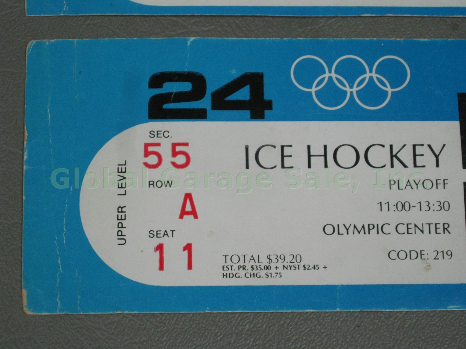 2 Original Tickets 1980 Lake Placid Olympic Games Gold Medal Ice Hockey Game NR! 1