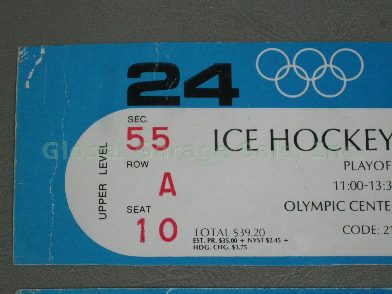 2 Original Tickets 1980 Lake Placid Olympic Games Gold Medal Ice Hockey Game NR! 3