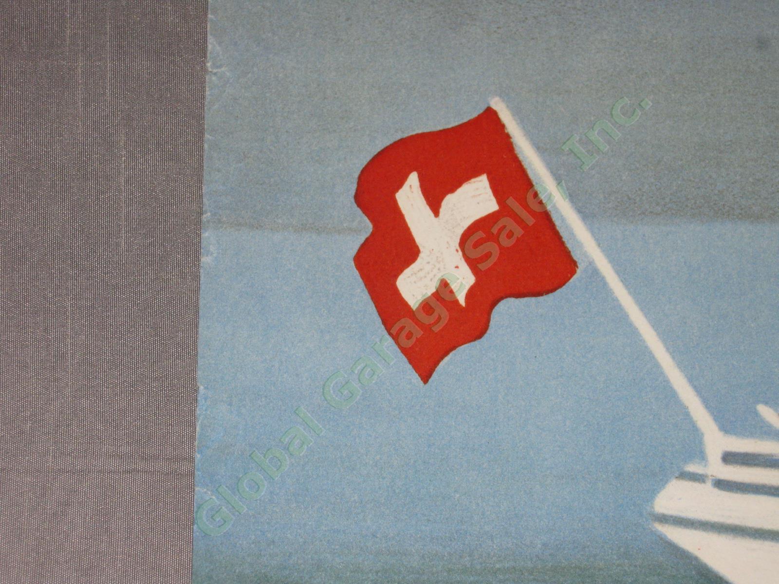 Vintage Otto Baumberger Zurichsee Lake Zurich Swiss Travel Poster Switzerland 9