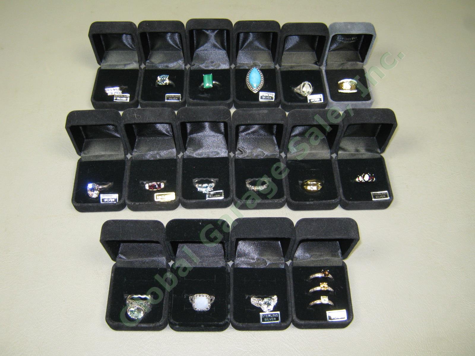18 New QVC Ring Lot Sterling Silver 14K Gold 18K Plate Diamond Over $688 Value!!