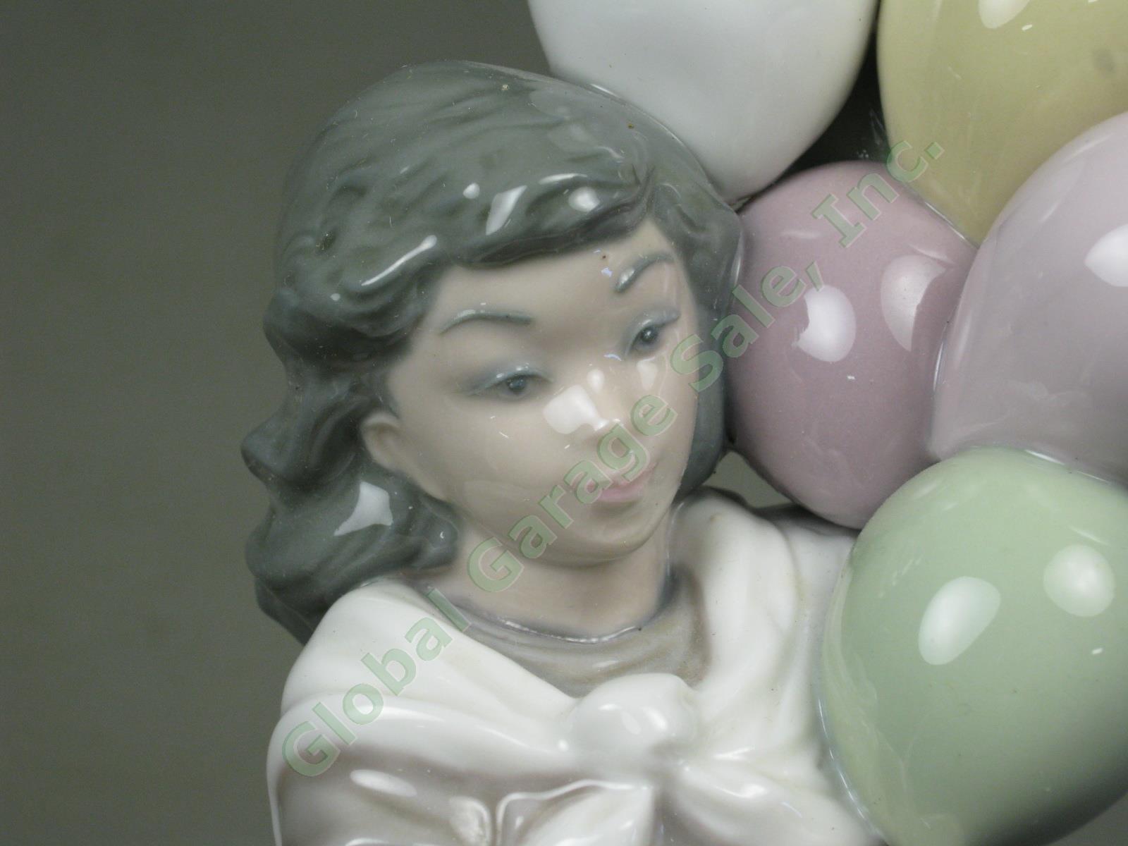 Vtg Retired Lladro Glossy Glazed Porcelain Balloon Seller Girl Figurine 10" 5141 1