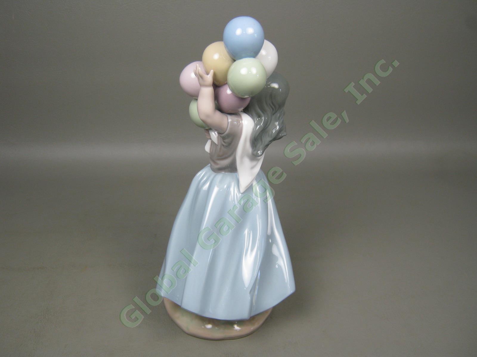 Vtg Retired Lladro Glossy Glazed Porcelain Balloon Seller Girl Figurine 10" 5141 2