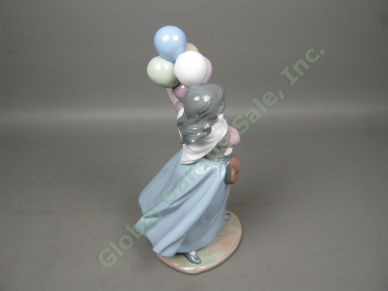 Vtg Retired Lladro Glossy Glazed Porcelain Balloon Seller Girl Figurine 10" 5141 3