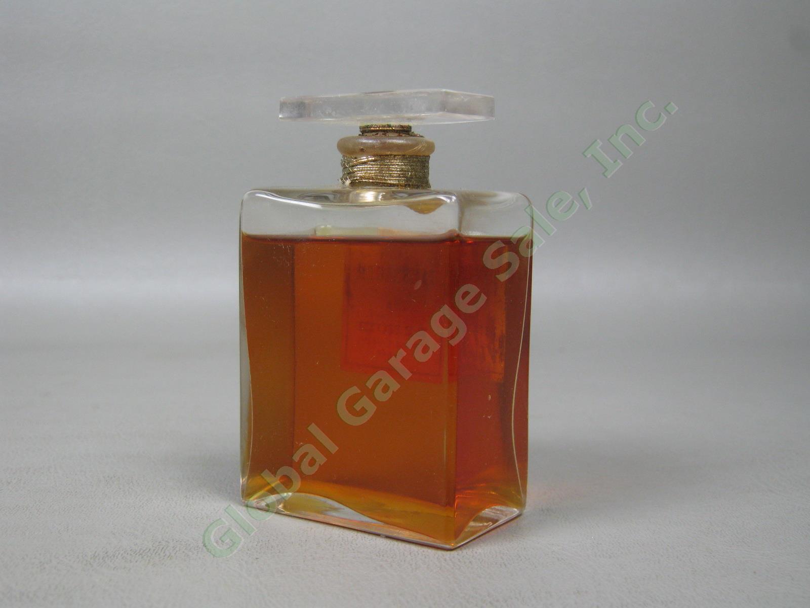 Vtg Antique 3.75" Messager de Renoir Paris Perfume Bottle W/ Stopper/Dauber +Box 2