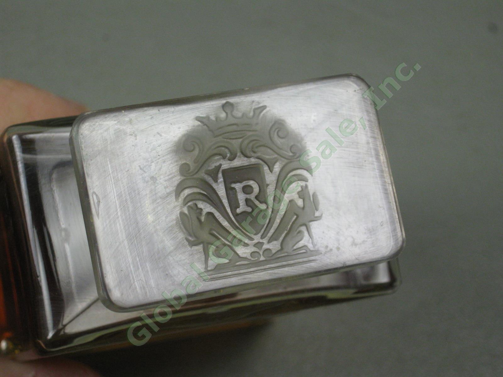 Vtg Antique 3.75" Messager de Renoir Paris Perfume Bottle W/ Stopper/Dauber +Box 3