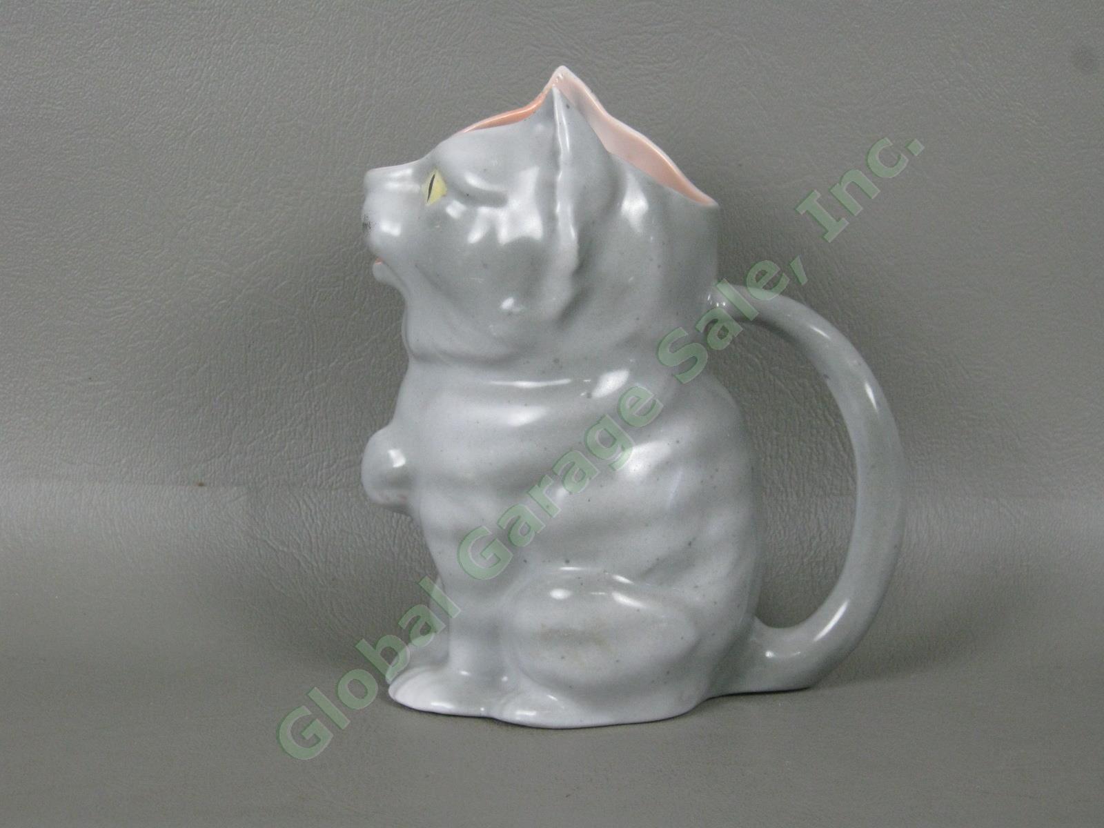 Vtg Antique Royal Bayreuth Gray Figural Porcelain Cat Creamer Exc Cond No Res! 1