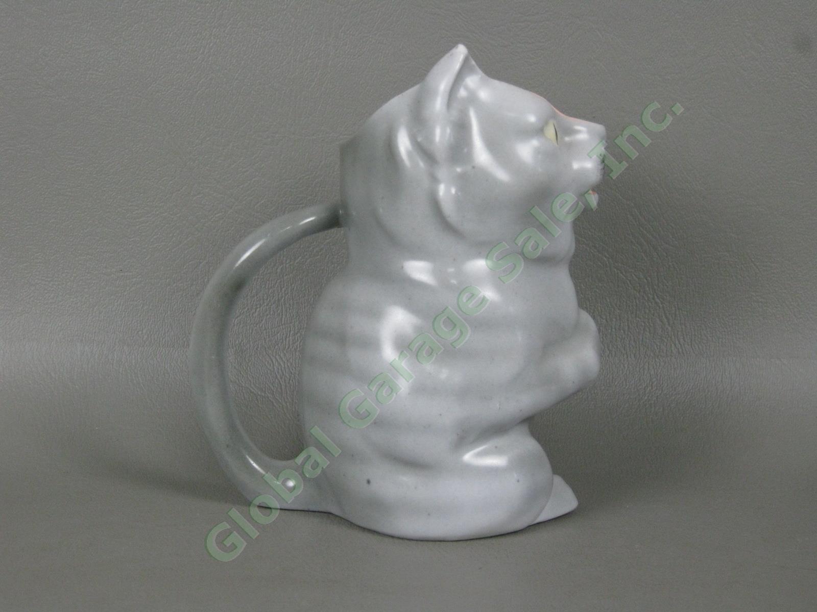 Vtg Antique Royal Bayreuth Gray Figural Porcelain Cat Creamer Exc Cond No Res! 3