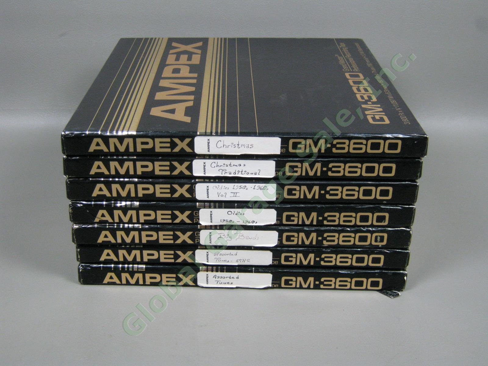 7 Vtg Used Ampex GM-3600 Grand Master Professional Recording Tapes On Metal Reel