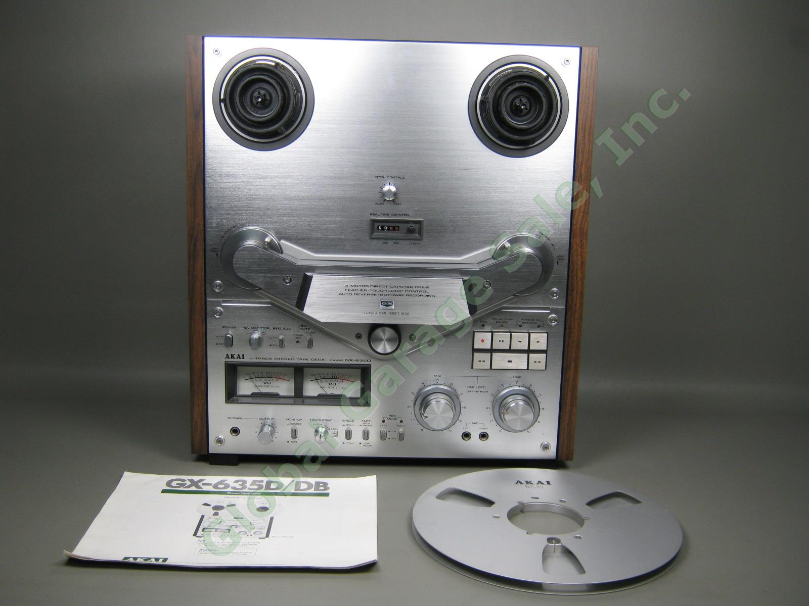 Vtg Akai GX-635D 4-Track Stereo Reel-To-Reel Tape Deck Player Recorder + Manual+
