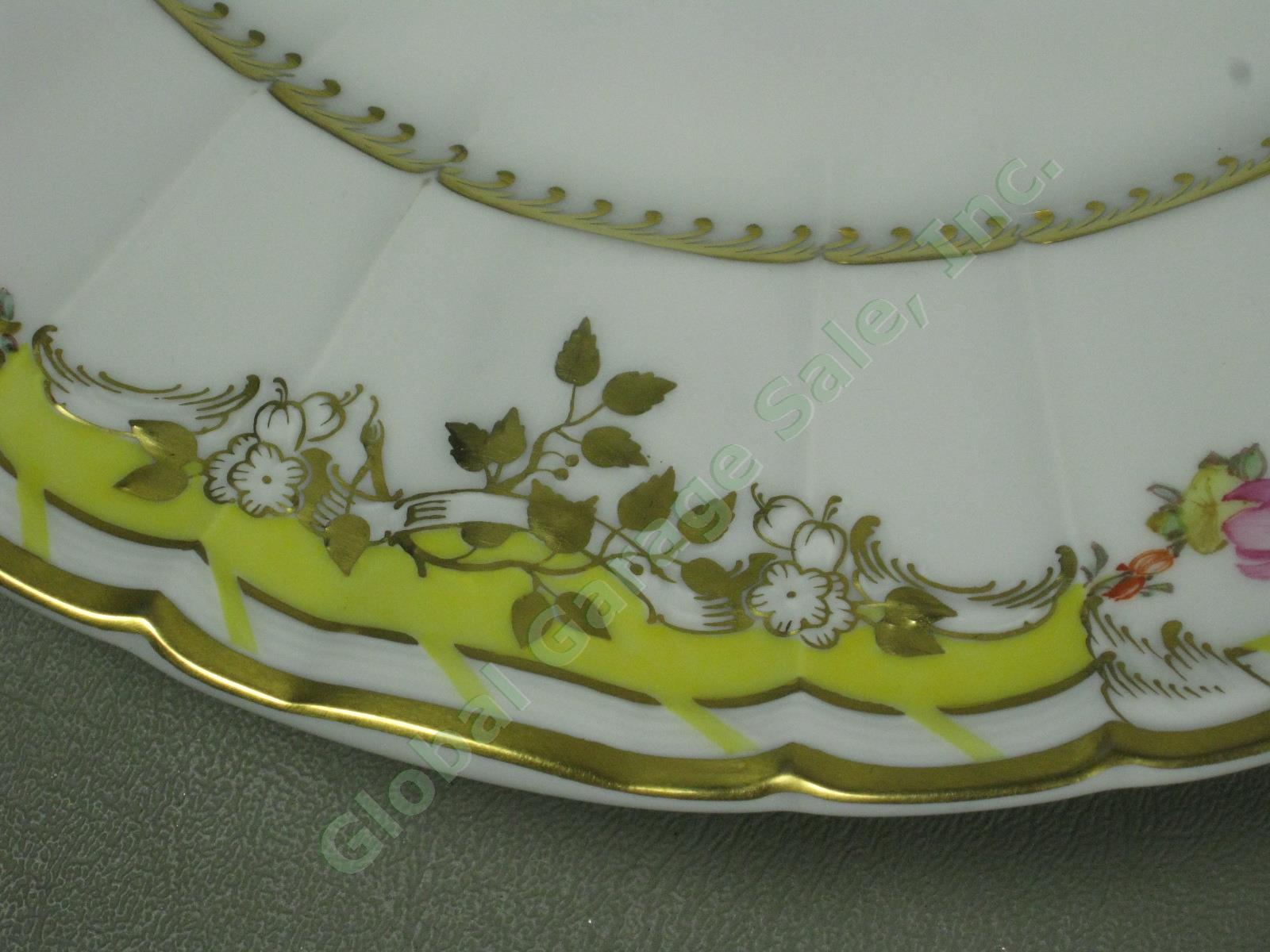 Vtg Antique KPM German Porcelain Dinner Plates Cups & Saucers Set Floral Gilt NR 5