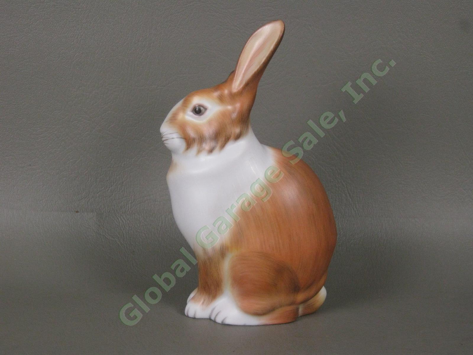 Herend Brown & White Handpainted 5.5" Porcelain Rabbit Figurine No Reserve Price 3