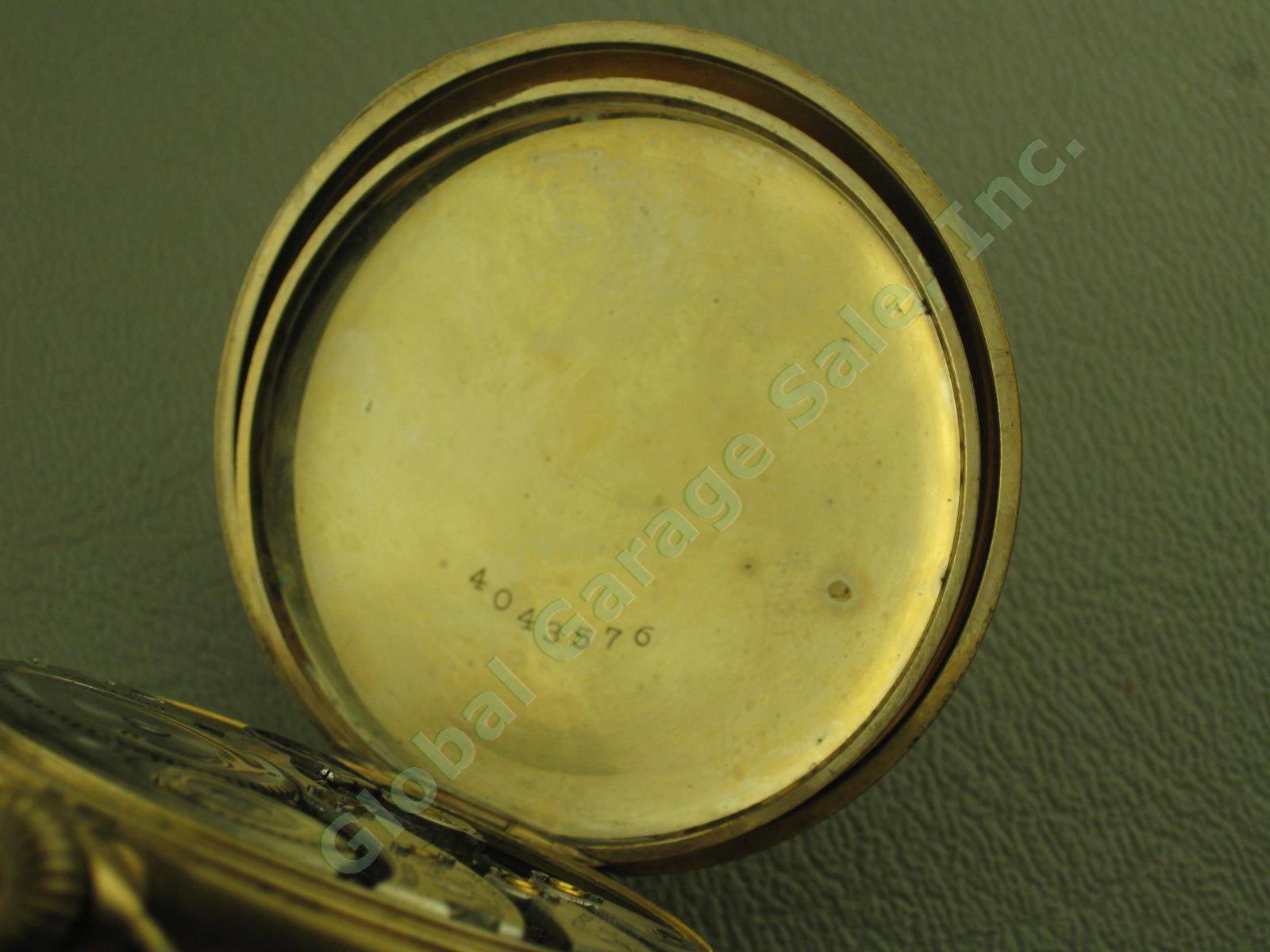 Vtg Antique Burlington 21 Jewels Yellow Gold Filled Double Roller Pocket Watch 7