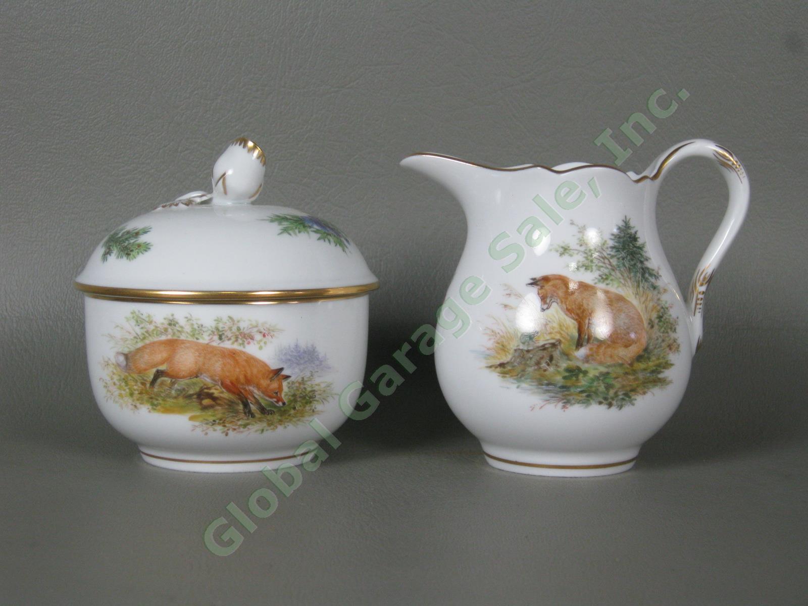 RARE Antique Meissen German Porcelain Wildlife Coffee Service Tea Set Pot Cups + 9