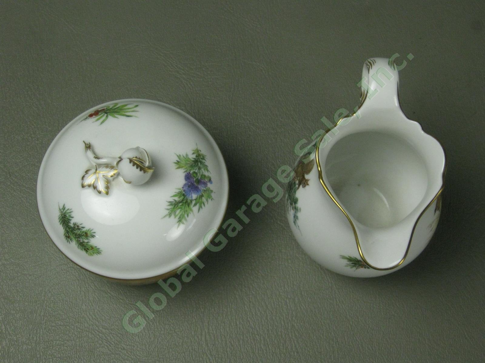 RARE Antique Meissen German Porcelain Wildlife Coffee Service Tea Set Pot Cups + 17