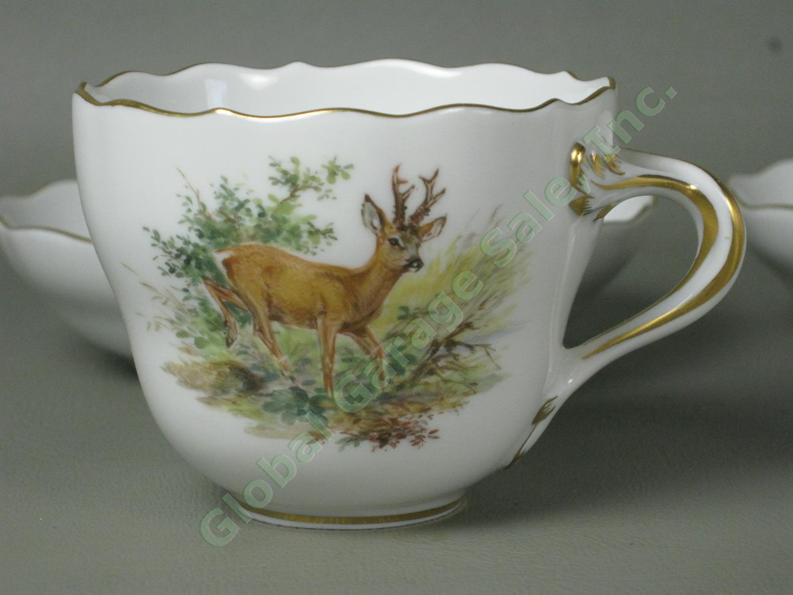 RARE Antique Meissen German Porcelain Wildlife Coffee Service Tea Set Pot Cups + 20