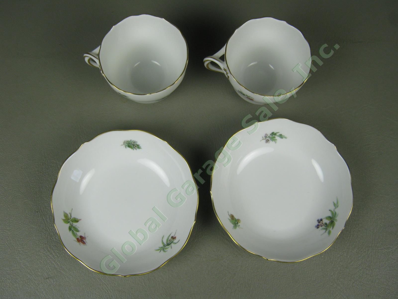 RARE Antique Meissen German Porcelain Wildlife Coffee Service Tea Set Pot Cups + 22