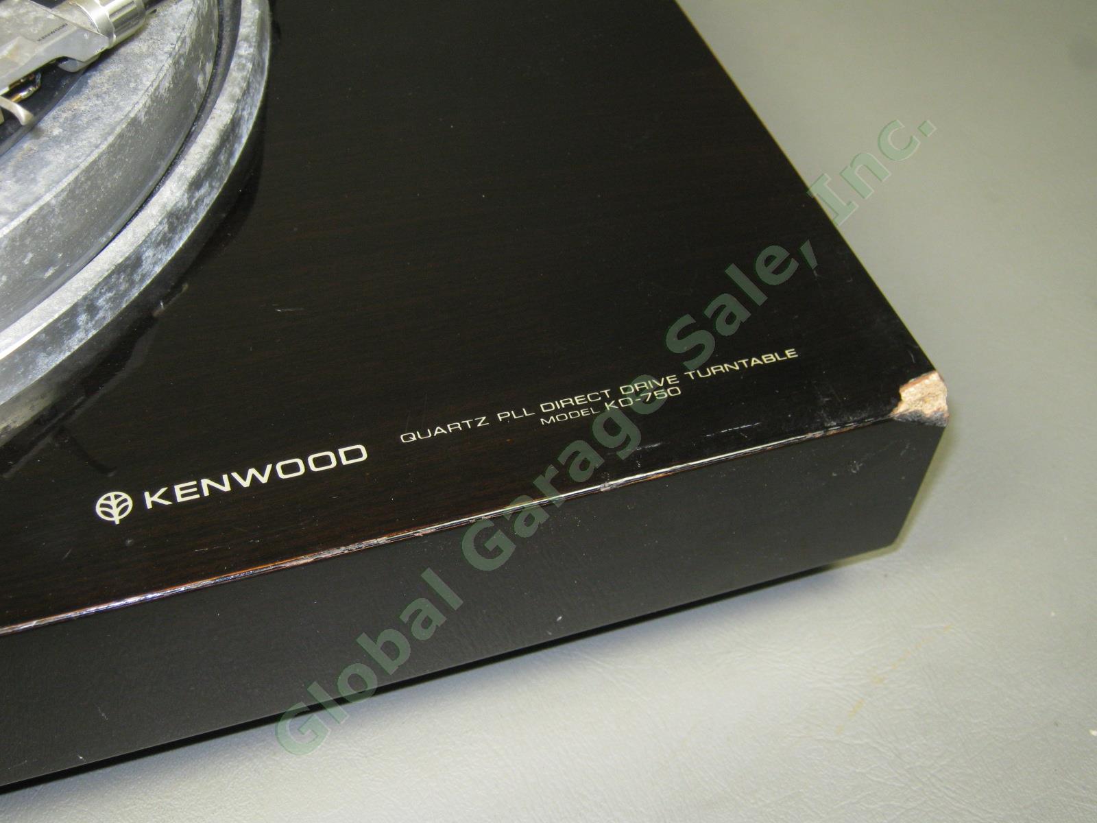 Vtg Kenwood KD-750 Quartz PLL Direct Drive Turntable Tonearm Headshell Cartridge 2
