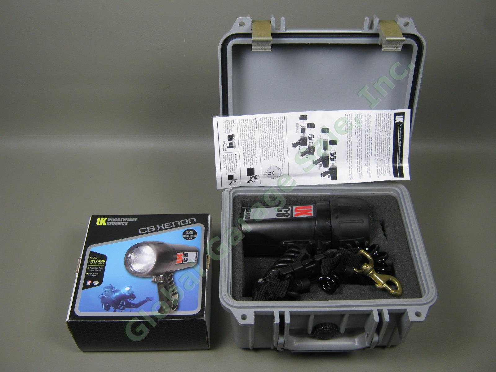 UK Underwater Kinetics C8 Xenon Scuba Dive Light W/ Pelican Mini D Case +Box Lot