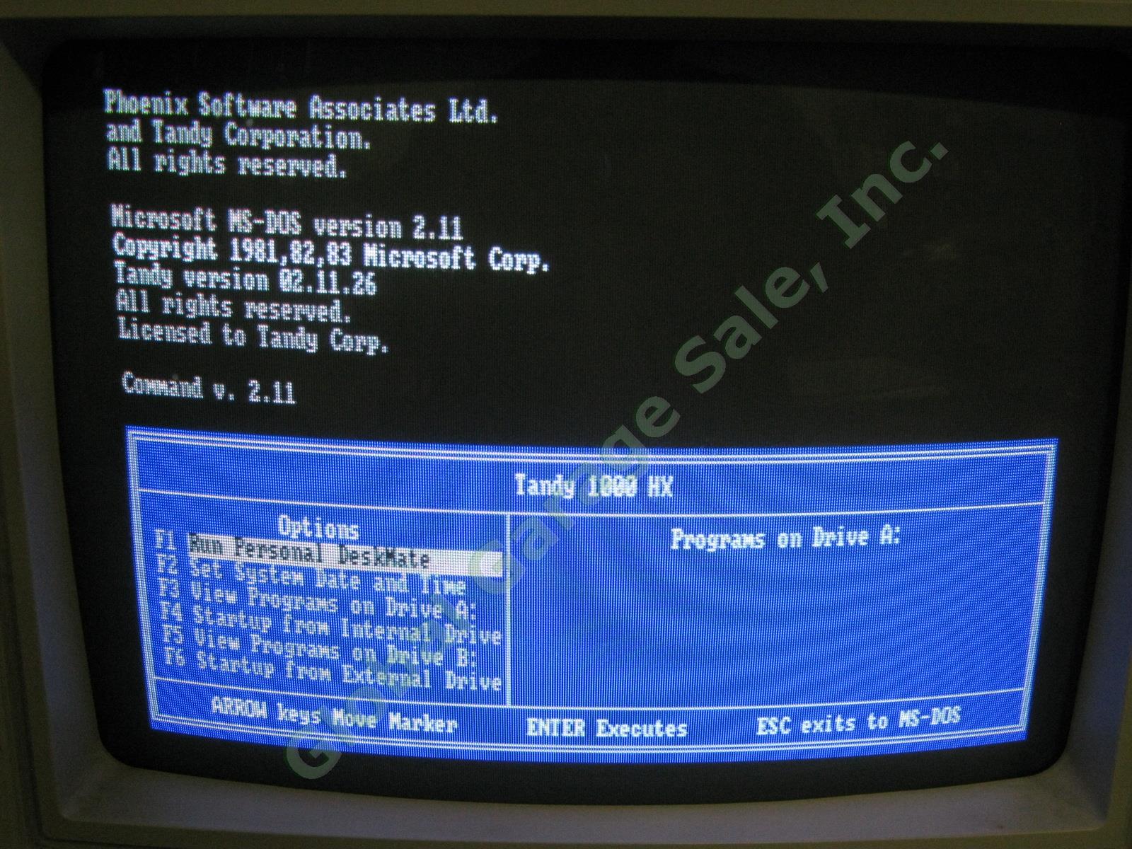 Vtg Tandy 1000 HX Personal Computer PC + CM-5 RGB Color Monitor Accessories Lot 1