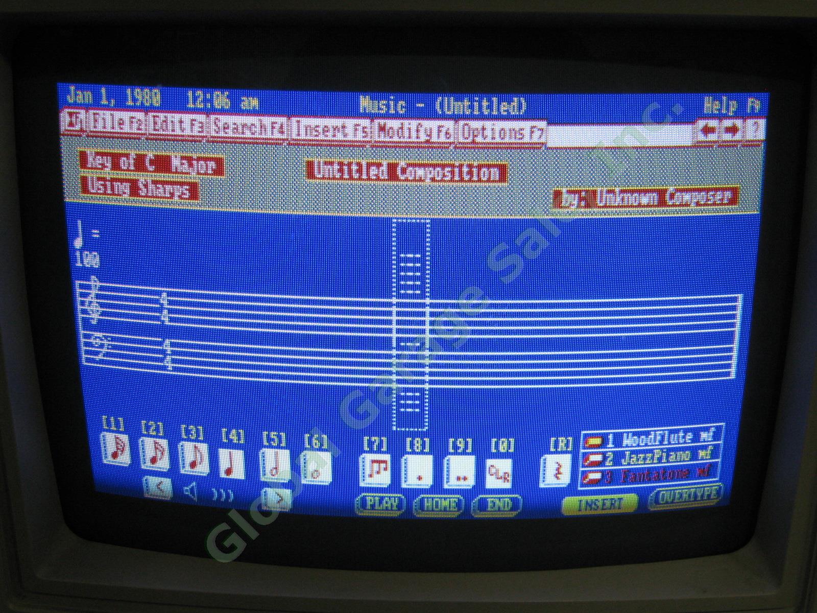 Vtg Tandy 1000 HX Personal Computer PC + CM-5 RGB Color Monitor Accessories Lot 3