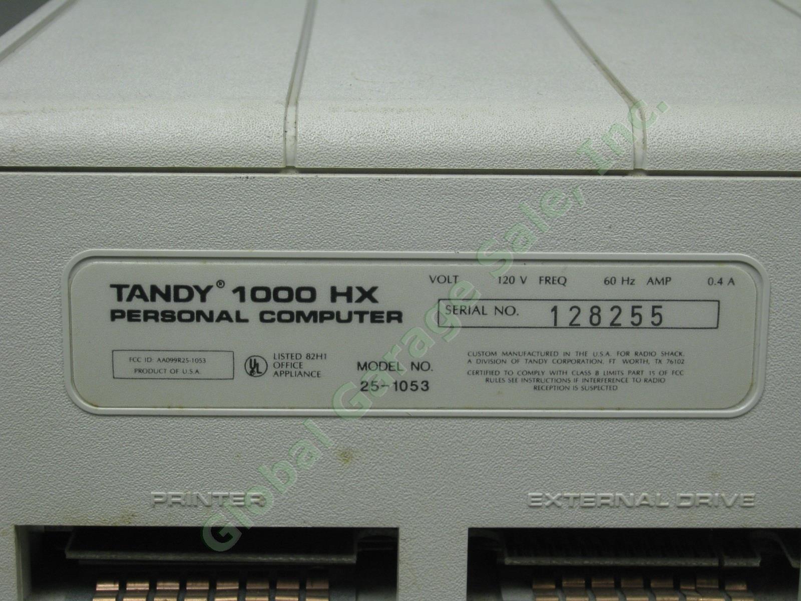 Vtg Tandy 1000 HX Personal Computer PC + CM-5 RGB Color Monitor Accessories Lot 11